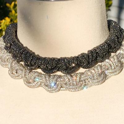 China Weave READY TO SHIP Crystal Encrusted Rhinestone Choker Necklace Handmade for sale