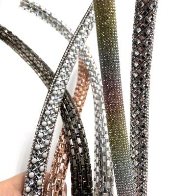 China Bling Sandals Accessories Rhinestone Shinning Diamond Cord Crystal Trimming Rope For Shoes for sale