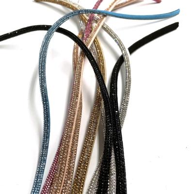 China Custom Fashion Semi Sandals Decoration Shinning Around Crystal Strip Cord Rhinestone Rope For Shoes for sale