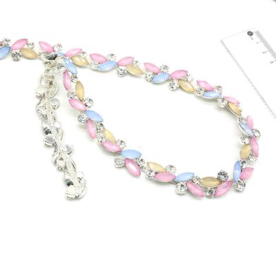 China Bags Horse Eye Crystal Diamond Applique Chain Glass Rhinestone Trim Sew On Clothing Diy Decorations Jewelry Accessories for sale