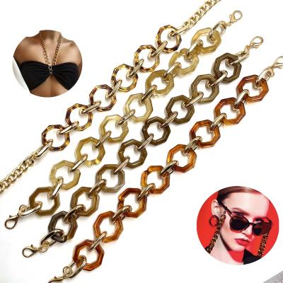 China High Tenacity Acrylic Glasses Chains Monocle Chains Leopard Texture Sunglasses Lanyard Holder Eyewear Retainer Swimsuit Shoulder Strap for sale