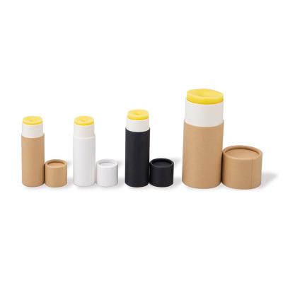 China Biodegradable Custom Biodegradable Twist Up Lip Balm Lipstick Paper Cosmetic Packaging Tube for sale