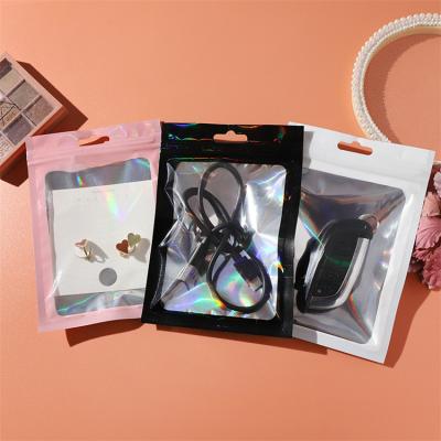 China Custom Resealable Zipper Poly Multicolor Laser Plastic Bag Recyclable For Jewelry Gift Phone Case Storage for sale