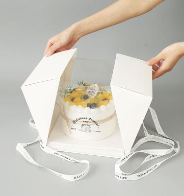 China Portable reused materials transparent cake box 4