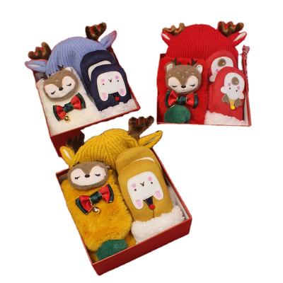 China JOINT Korean new children's plush Christmas scarf gloves hat three-piece set for sale