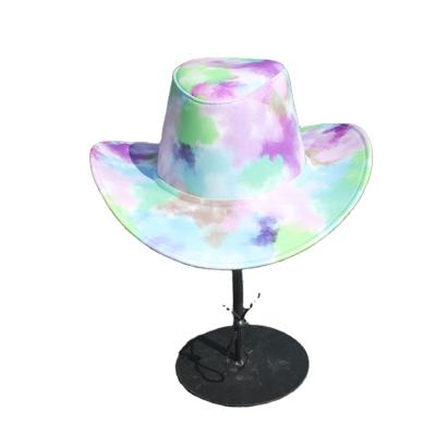 China European and American Style Cowboy Hat Pu Western Link Dyed Outdoor Leisure Sun Visor Knight Beach Sun Visor Big Brim Mongolian Hat for sale