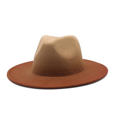 China Wool Top Hat Jazz Hat Autumn/Winter Fading Hat Outdoor Felt Hat For Men And Women for sale