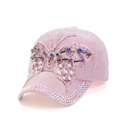 China Custom Diamond-encrusted JOINT Baseball Cap Crown Style Cowboy Hat Cap Baseball Logo Baseball Hat for sale