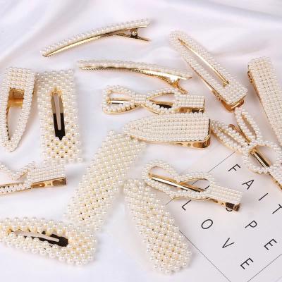 China Alloy+Resin Soft Fashion Pearl Hair Clips Duck Bill Hair Clips Women Hair Accessories for sale