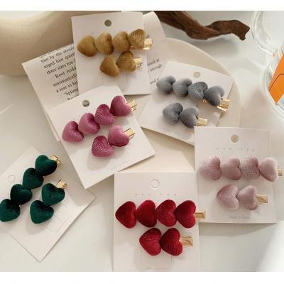 China Fashion Fashion Velvet Like Hair Clips Set Soft Hair Accessories Women for sale