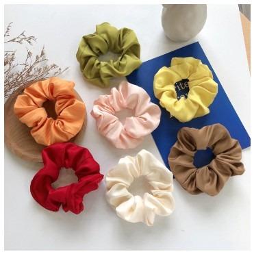 China New Plain Color Hair Scrunchies Fashionable Silk Elastic Headbands Hair Accessories For Women Girls Braids for sale