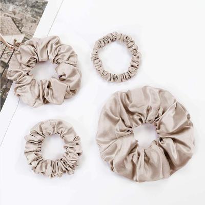 China Fashionable Silky Silky Hair Scrunchies Custom Printed Silk Hair Band for Women Hair Silk Wraps for sale