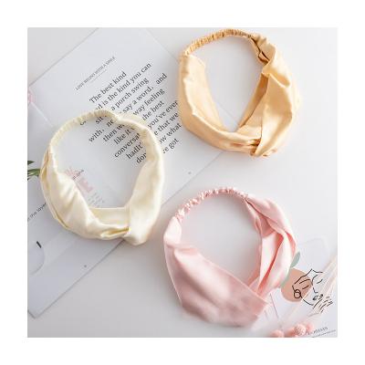 China Fashionable Elastic Wrap Head Band Twisted Cute Hair Accessories Silk Headband For Women Fashion Vintage for sale