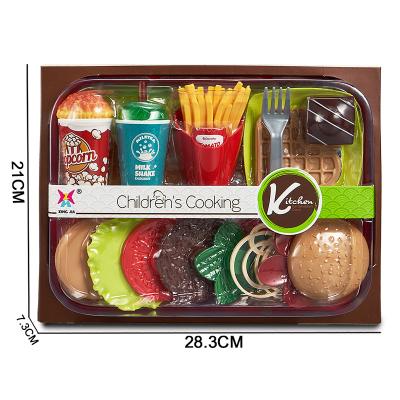 China DIY Burger Toy Best Quality Kids Plastic DIY Pizza Beef Western Food Playset Pretend Play Kitchen Fast Food Hamburger Toy for sale