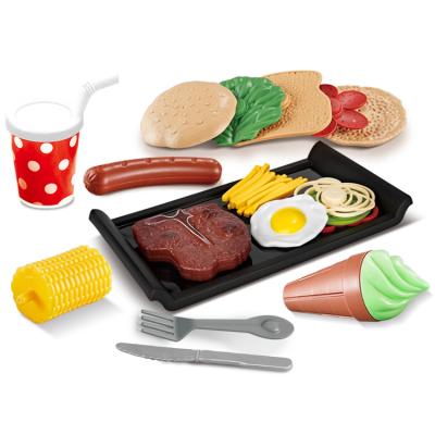 China DIY Food Set Toy Parents Kids Interactive Game Various Sandwich Steak Pretend Game Western Food Set Kitchen Toys For Girls Children for sale