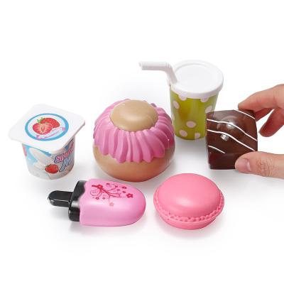 China Preschool Educational Preschool Toy Small Pretend Playset Chocolate Ice Cream Dessert Bread Variety Cooking Game Set Kitchen Food Toy for Kids for sale