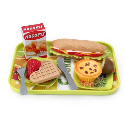 China Parents Interactive Plastic Kids Game DIY Playset Strawberry Fruit Cutting Burger Toys Dismountable Kitchen Set Toy Food for sale