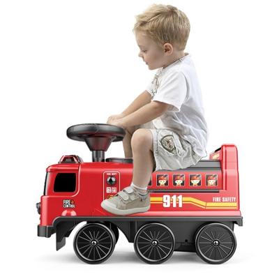 China Ride On Car Track Toy Car Birthday Gifts Toddler Boys Girls Built-in Toys Custom Logo Police Fire Truck Ride On Electric Car Kids Ride On for sale