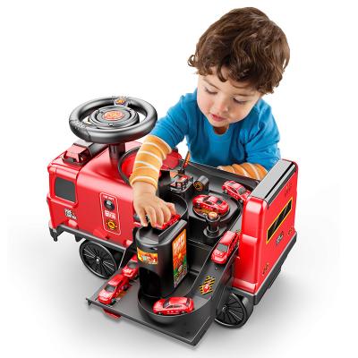 China Ride On Car Track Toy Car Custom Logo Boys Built-in Girls Toys Kids Children Play Electric Ride On Car Fire Truck Toy for sale