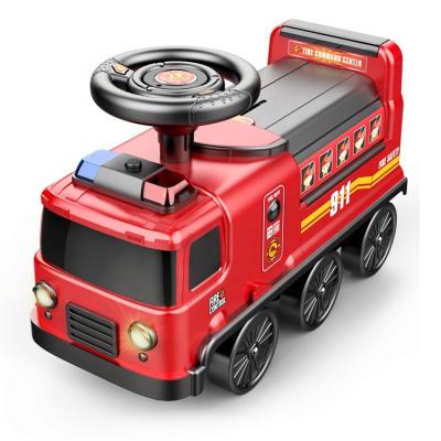 China Ride On Track Integrated Toy Car New Design Car 6 Volt Battery Operated Ride On Toy Fire Truck Police 2021 Ride On Electric Car Children for sale