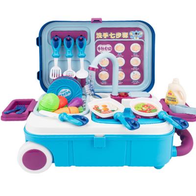 China Cooking Toys Kitchen Set For Kids Juguete Cocina Child Portable Baby Washing Dish Fruit Vegetable Food Cooking Kitchen Set Toys For Children for sale