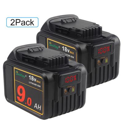 China Power Tools Waitley 18V 9.0Ah Replacement Lithium Ion Battery For Dewalt XR Li-ion 18V Power Tool and 20-Volt Tools Max 9000mAh DCB184 for sale