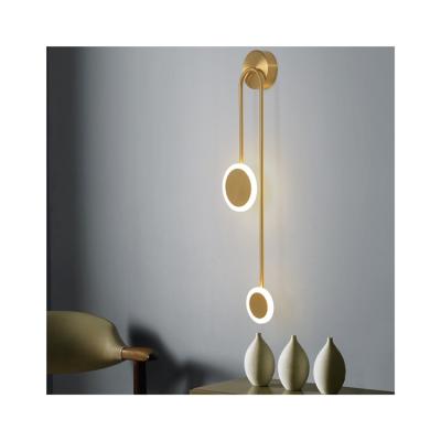 China Fashion New Wholesale High Quality Copper + Acrylic Pendulum Bedside Double Head Wall Lamp for sale