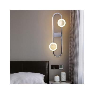 China Luxury Hotel Bedside Wall Decoration Art Lamp Light Fixture Copper+Acrylic Bedside Wall Lamp for sale