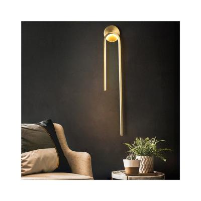 China Modern Simple Creative Copper + Acrylic Wall Lamp Bedroom Bedside Wall Lamp Living Room Aisle Aisle Background Wall Copper Wall Lamp for sale