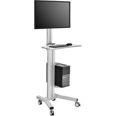 China Durable Hospital Workstation Computer Monitor Stand Trolley Cart Medical Desk with Wheels Batterymedical for sale