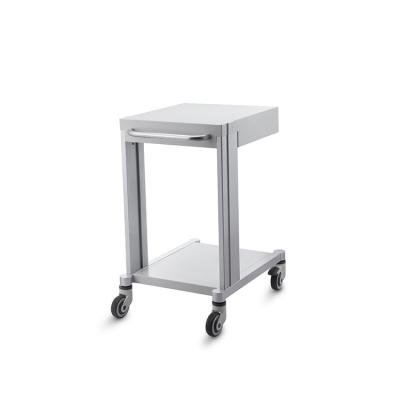 China Modern Easy Built-in Aluminum Steel Table Movable Double Wheel Frame Travel Push Pull Pull Handle Medical Transition Trolley for sale