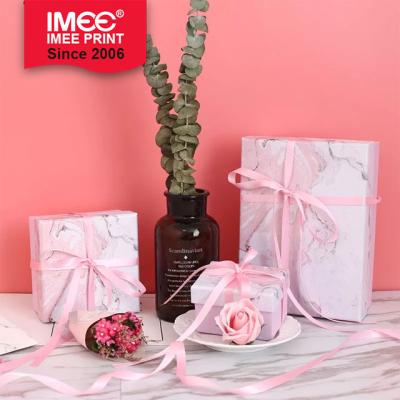 China IMEE Brief Gift Box Mother And Child Gift Biodegradable Pink Birthday Gift Box for sale