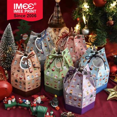 China IMEE Christmas Gift Box Biodegradable Small Round Christmas Box for sale