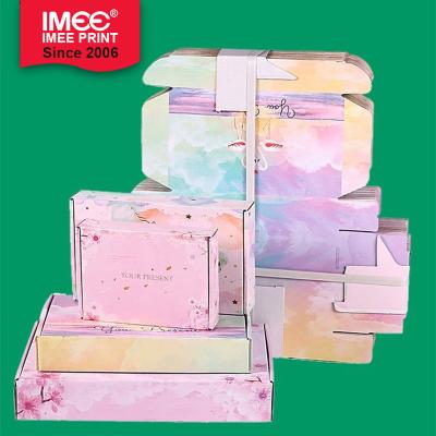 China IMEE Recyclable Custom Colorful Printing Matte Gloss Lamination Flute Corrugated Paper Packaging Box for sale