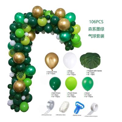 China Popular/Romantic 106pcs Jungle Party Balloons Arch Green Balloons Arch Dinosaur Party Decoration for sale