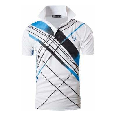 China Anti-wrinkle custom all over sublimation printing 100% Polyester Spandex T-shirt Polo Print Mens Polo Shirt for sale