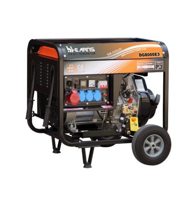 China Open type 6KW 380v 192F engine portable three phase open diesel generator price DG8000E3 for sale