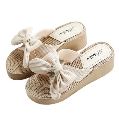 China New butterfly lightweight sandal slippers uniterm ladies wedge sandals ballerina slippers for women wedge sandals for sale