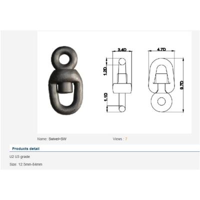 China Alloy Steel CM490 Marine Ship Boat Anchor Chain Parts Swivel Accessory for sale