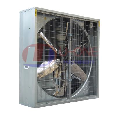 China Restaurant 380v/50hz Three Phase Motor Drive Directly Swing Drop Hammer Exhaust Fan For Chicken Farm for sale