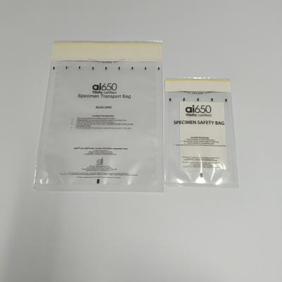 China Plastic PE Biohazard Specimen Transport Zip Lock Medical Specimen Bag For Hospital for sale