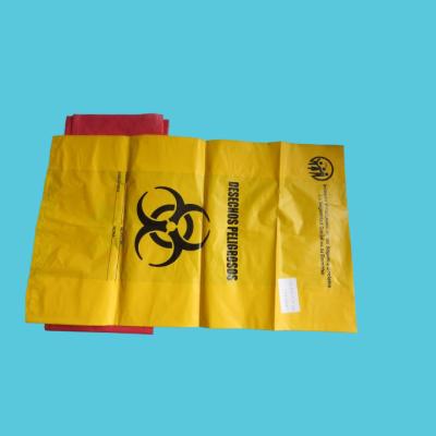 China Biohazard-Taschen mit Ziehseilen 12-16 Gallonen Kapazität 25 X 35 Zoll mit großer Markierungsfläche und Sterilisations-Indikator-Pflaster zu verkaufen