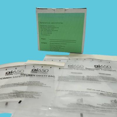 China 95kpa Thickened PE Ziplock Bag Biosafety Specimen Test Tube Bag Sealed Nucleic Acid Test Sample Transport Bag for sale