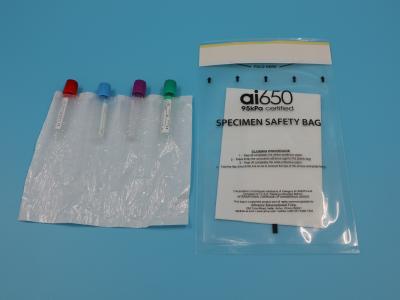 Chine 95kpa Kangaroo Pouch Plastic Specimen Zipper Bag Biological Laboratory Biohazard Specimen Bags With Pocket à vendre