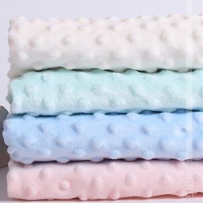 China Many Colors Velvet Embossed Minky Dot Plush Fabric 100% Micro Polyester Fleece Memory Pad For Covering / Lining for sale