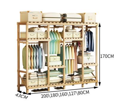 China Convenient Indoor Single Corner Rack Coat Rack Storage Single Floor-to-Floor Assembled Wardrobe for Household Bedroom for sale