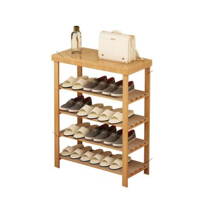 China Household Economical Simple Multi-functional Multi-layer Shoe Changing Stool With Solid Wood Shoe Rack for sale