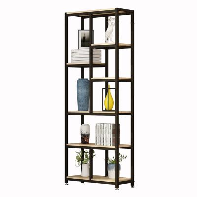 China Living Room Practical Balcony Office Floor Storage Rack Wrought Iron Partition Multi-Storey Display Rack for sale