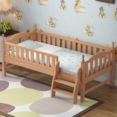 China Solid Beech Wood Contemporary Single Children's Bed Customized Size With Guardrail Can Be Paved With Mattress for sale