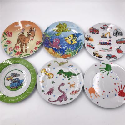 China 7 Inch Sustainable Indian Custom Printing Ceramic Dinner Plate for sale